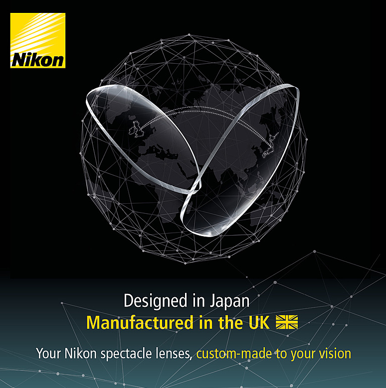 nikon, design in japan, manufactured in the uk