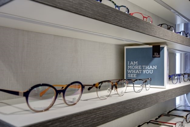 glasses on shelf